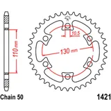 Kettenrad 40Z Teilung 530 Innendurchmesser 110 Lochkreis 130 passend für: Bombardier DS