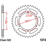 Kettenrad 44Z Teilung 525 Innendurchmesser 142 Lochkreis 164 passend für: Hyosung GT
