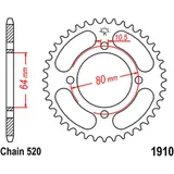 Kettenrad 36Z Teilung 520 Innendurchmesser 064 Lochkreis 080 passend für: Aeon Cobra, Overland