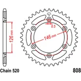 39-Tooth Rear Sprocket for Motorcycles