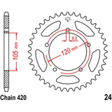 Kettenrad 51Z Teilung 420 Innendurchmesser 105 Lochkreis 120 passend für: KSR - Moto TR