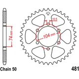 Kettenrad 45Z Teilung 530 Innendurchmesser 074 Lochkreis 104 passend für: Kawasaki Z