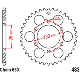 Kettenrad 35Z Teilung 630 Innendurchmesser 098 Lochkreis 130 passend für: Kawasaki Z, Z1, Z1A