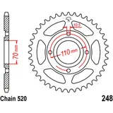 Kettenrad 45Z Teilung 520 Innendurchmesser 070 Lochkreis 110 passend für: Honda CB