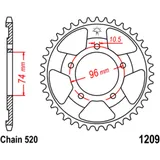 Rear sprocket 41 tooth pitch 520 inner diameter 074 bolt spacing 096 for: Honda NSR