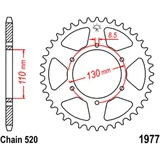 Kettenrad 45Z Teilung 520 Innendurchmesser 110 Lochkreis 130 passend für: Honda XL
