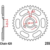 Kettenrad 40Z Teilung 420 Innendurchmesser 29. 2 Lochkreis 054 passend für: Honda Z