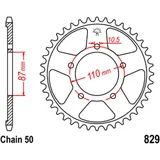 Rear Sprocket 42 Tooth for Motorcycles Pitch 530