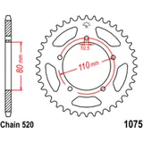 Kettenrad 36Z Teilung 520 Innendurchmesser 080 Lochkreis 110 passend für: Kymco Venox