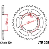 Kettenrad 46Z Teilung 520 Innendurchmesser 130 Lochkreis 150 passend für: Honda NX