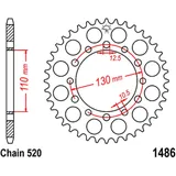 Kettenrad 40Z Teilung 520 Innendurchmesser 110 Lochkreis 130 passend für: Kawasaki EL