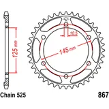 Kettenrad 44Z 525 Teilung für Motorräder