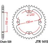 Kettenrad 37Z Teilung 520 Innendurchmesser 110 Lochkreis 130 passend für: Masai Demon, A, R