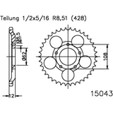 Kettenrad 51Z Teilung 428 Innendurchmesser 062 Lochkreis 108 passend für: Sachs XTC, XTC - N