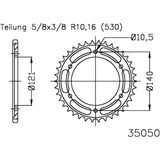 Rear sprocket 40 tooth pitch 530 black inner diameter 121 bolt spacing 140 for: Cagiva Raptor, V - Raptor, X - Tra Raptor