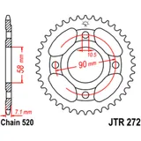Kettenrad 31Z Teilung 520 Innendurchmesser 058 Lochkreis 090 passend für: Honda CB