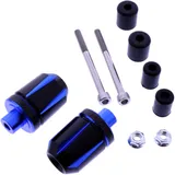 Aluminum Bar Ends Daytona Black/Blue for 14-19 mm Inner Diameter