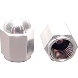 Valve caps aluminium silver JMP for: Honda CB, CBR, CRF, Kawasaki Z, KX, VN