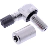 Angled Aluminum Schrader Valve for TPMS 8.5mm Silver