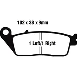 Brake pad semi - sinter v EBC fa142V for: Triumph Bonneville, Thruxton, Speedmaster