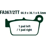 Brake pads std EBC fa367/2tt altn 7875461 for: Beta RR, Alp, Urban