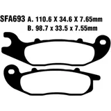 Brake pad carbon scooter EBC sfac693 for: Piaggio Liberty, Medley, Hexagon
