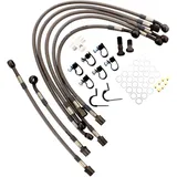 Bremsschlauch Stahlflex Kit Anschluss anthrazit 7 - teilig passend für: Honda CB