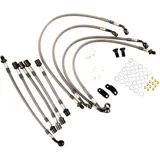 Bremsschlauch Stahlflex Kit Anschluss anthrazit 9 - teilig passend für: Kawasaki GTR