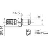 Loose Male Thread Vario TYP440 7/16-20 UNF Stainless Steel for Motorcycles