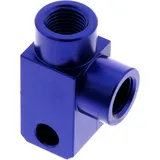 2-Wege Verteiler 90 Grad geschraubt TYP812 M10 x 1.00 blau