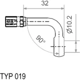 TYP019 10 mm 90° Black Fitting for Speed Brakes