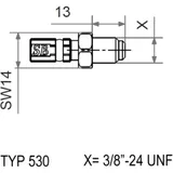 TYP530 3/8-24 UNF Vario Anschluss für: Speed Brakes