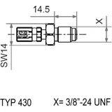 TYP430 3/8-24 UNF+Y Stainless Steel Male Thread Bewegt Vario