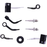Braided steel brake hose kit fittings black 4 piece for: Kawasaki Z