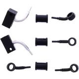 Braided Steel Brake Hose Kit Black Fittings 3-Piece