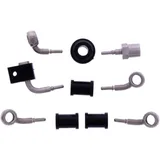 Bremsschlauch Stahlflex Kit mit silbernen Anschlüssen 3-teilig transparent