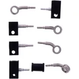 Bremsschlauch Stahlflex Kit mit silbernen Anschlüssen 4-teilig