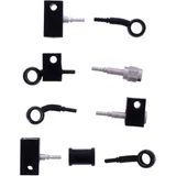 Braided Steel Brake Hose Kit with Black Fittings, 4 Piece