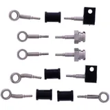 5-Piece Braided Steel Brake Hose Kit Fittings Silver
