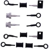 Black Braided Steel Brake Hose Kit Fittings 5 Piece
