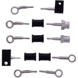 Bremsschlauch Kit aus Stahlflex mit silbernen Anschlüssen – 5-teilig