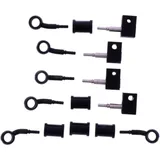BRAIDED STEEL BRAKE HOSE KIT BLACK FITTINGS 5 PIECE 7576195