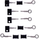 Braided Steel Brake Hose Set with Silver Fittings 5 Piece 7576197