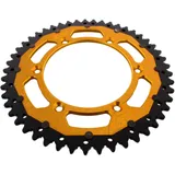 Rear sprocket dual 50 tooth pitch 520 gold ZF inner diameter 136 bolt spacing 156 for: Husqvarna TE, WR, SM, CR