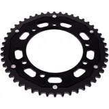 Rear sprocket dual 48 tooth pitch 420 black ZF inner diameter 105 bolt spacing 125 for: Derbi Senda