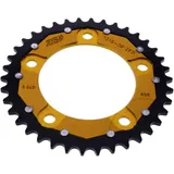 Rear sprocket dual 38 tooth pitch 520 gold ZF inner diameter 112 bolt spacing 138 for: Honda NC, CB, X - ADV