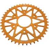 Rear sprocket aluminium 44 tooth pitch 520 orange inner diameter 063 bolt spacing 110 for: Husqvarna Svartpilen, Vitpilen, SM