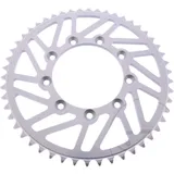 Rear sprocket aluminium 50 tooth pitch 520 silver ESJOT inner diameter 105 bolt spacing 124 for: TM Racing EN, MX, SMR