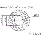 Alu - Kettenrad 40Z Teilung 520 silber Esjot Innendurchmesser 100 Lochkreis 120 passend für: Aprilia RS, RSV, Tuono