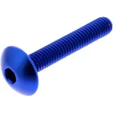 Linsenschraube JMP für Motorräder M6X1.00 mm 35 mm Aluminium blau